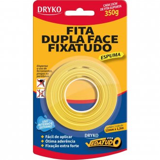 Fita dupla face espuma, 12 mm x 1,5 m, Vedatudo DRYKO