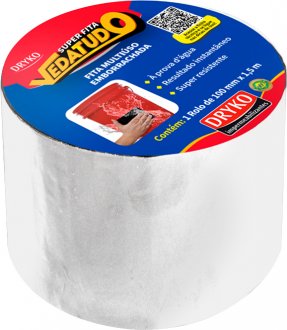 Fita adesiva emborrachada, branca, 10 cm x 1,5 m, VEDATUDO ULTRADRY DRYKO