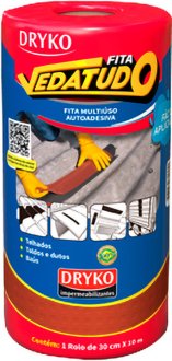Fita adesiva imperme�vel com manta asf�ltica, 30 cm x 10 m, Vedatudo Terracota, DRYKO