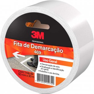 Fita adesiva para demarca��o, 50 mm x 30 m, branca, HT000020392, 471 3M