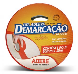 Fita adesiva para demarca��o, 50 mm x 15 m, vermelha, 852,  ADERE