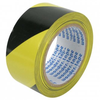 Fita adesiva para demarca��o, 50 mm x 30 m, Zebrada, Amarela e Preta 856, ADERE