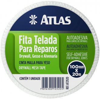 Fita telada para reparos em drywall, 100 mm x 20 m, ATLAS