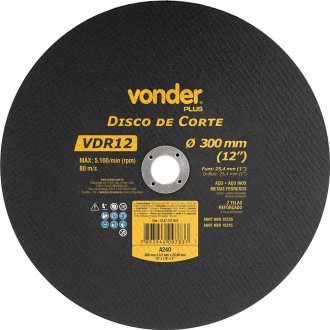 Disco de corte 300 mm x 3,2 mm x 25,40 mm VDR12, VONDER PLUS