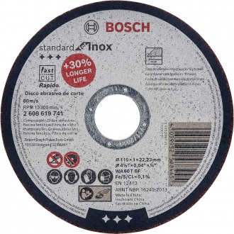Disco de corte 115 mm x 1 mm x 22,23 mm 2608603169, BOSCH