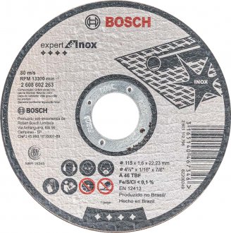 Disco de corte 115 mm x 1,6 mm x 22,23 mm, IND 40 BOSCH