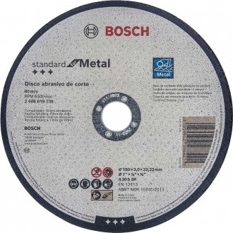 Disco de corte 180 mm x 3 mm x 22,23 mm 2608603167, BOSCH