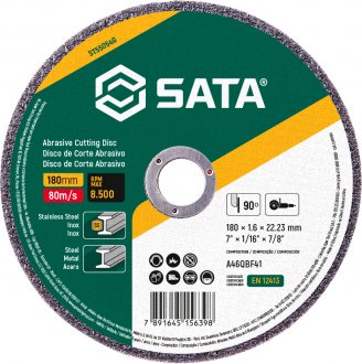 Disco de corte para metal/inox, 180 mm x 1,6 mm x 22,23 mm, ST55054G, SATA