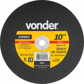 Disco de corte 254 mm x 3,2 mm x 19,10 mm VDR02, VONDER