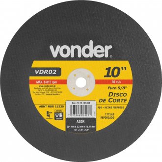 Disco de corte 254 mm x 3,2 mm x 15,87 mm VDR02, VONDER