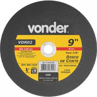 Disco de corte 230 mm x 3 mm x 22,23 mm VDR02, VONDER