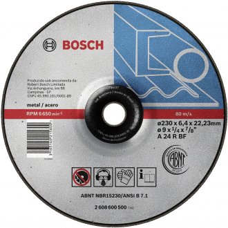 Disco de desbaste 230,0 mm x 6,4 mm x 22,23 mm, Expert, BOSCH
