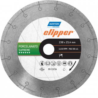 Disco de corte diamantado, 230 mm x 25,4 mm, Clipper Supreme NORTON