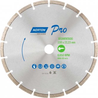 Disco de corte diamantado, 230 mm x 22,2 mm, segmentado, 70184645810, NORTON