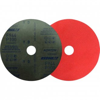 Disco de lixa costado em fibra, 180 mm, gr�o 100, F944, seeded-gel, NORTON