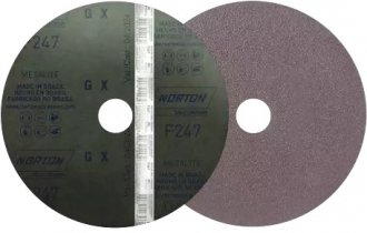 Disco de lixa com costado de fibra para metal e PVC, 180 mm, gr�o 24, F247 NORTON