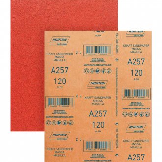 Lixa folha, massa, A-257, gr�o 120, NORTON