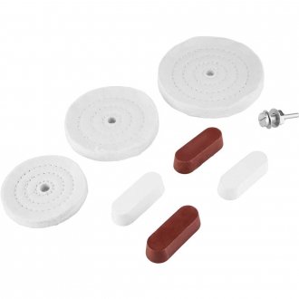 Jogo de rodas de pano para polimento, com pasta, VONDER