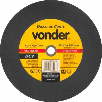 Disco de corte 355 mm x 3,2 mm x 25,40 mm, DCV, VONDER