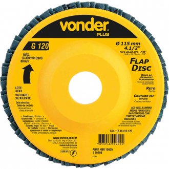 Flap-disc, disco de desbaste/acabamento, 4.1/2