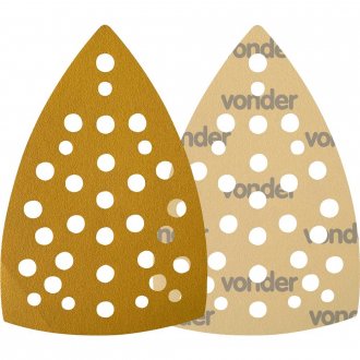 Lixa triangular com costado em papel com fibra de poli�ster, 158 mm x 158 mm x 103 mm, gr�o 600, embalagem com 10 pe�as, VONDER