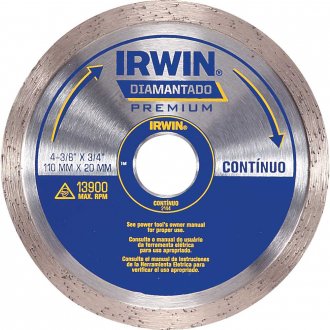 Disco de corte diamantado, 110 mm x 20 mm, cont�nuo, Premium, IW2144 IRWIN