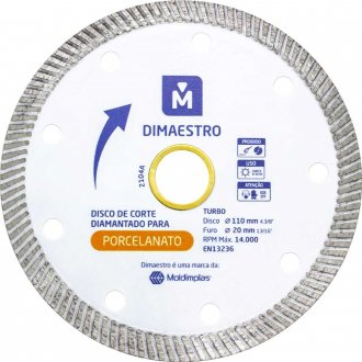 Disco de corte diamantado, 110 mm, para porcelanato, DIM16813 DIMAESTRO