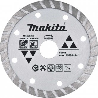 Disco de corte diamantado, 105 mm x 20 mm, turbo, D42553, MAKITA