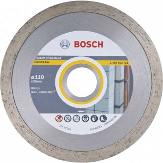 Disco de corte diamantado, 110 mm x 20 mm, anel cont�nuo, 2608602718, BOSCH