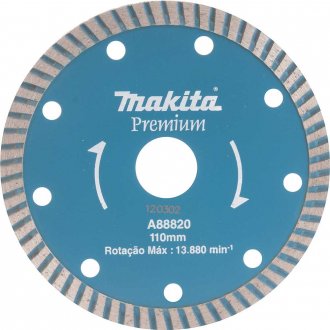 Disco de corte diamantado, 110 mm x 20 mm, turbo, 88820, MAKITA