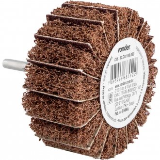 Roda com haste para remo��o e acabamento, 80 mm x 35 mm, gr�o 100, VONDER
