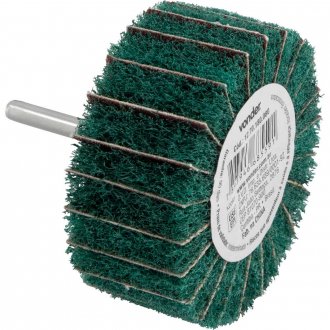 Roda com haste para remo��o e acabamento, 80 mm x 35 mm, gr�o 180, VONDER