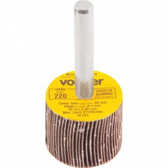 Roda de lixa 25 mm x 20 mm com haste, gr�o 220 VONDER