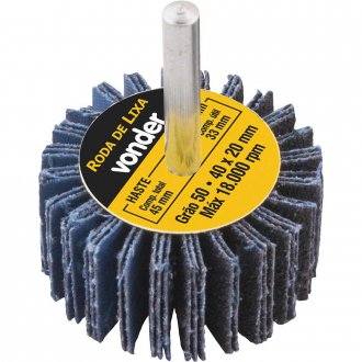 Roda de lixa 40 mm x 20 mm com haste, gr�o 50 VONDER