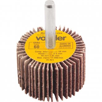 Roda de lixa 40 mm x 25 mm com haste, gr�o 60 VONDER