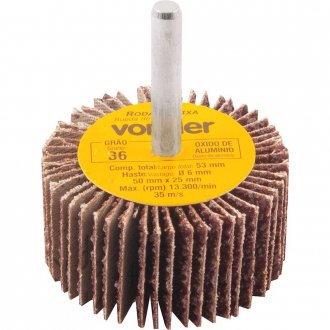 Roda de lixa 50 mm x 25 mm com haste, gr�o 36, VONDER