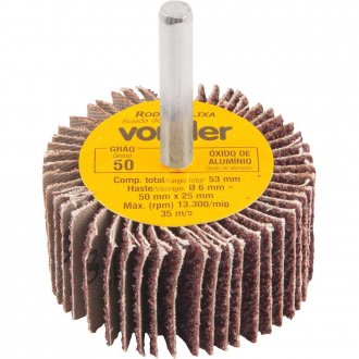 Roda de lixa 50 mm x 25 mm com haste, gr�o 50, VONDER
