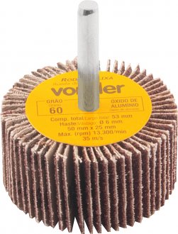 Roda de lixa 50 mm x 25 mm com haste, gr�o 60, VONDER
