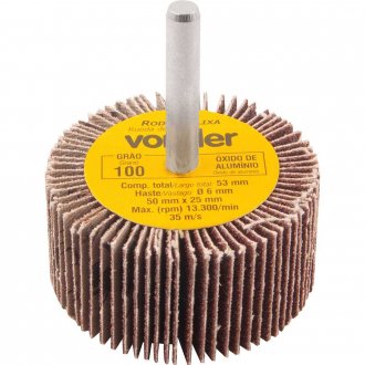Roda de lixa 50 mm x 25 mm com haste, gr�o 100, VONDER