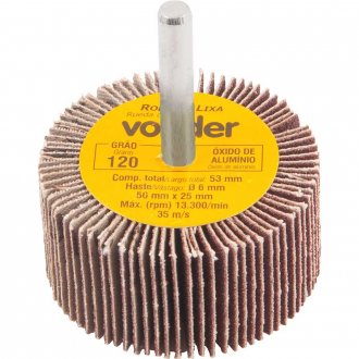 Roda de lixa 50 mm x 25 mm com haste, gr�o 120, VONDER