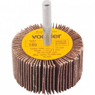 Roda de lixa 50 mm x 25 mm com haste, gr�o 180, VONDER