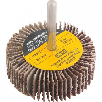 Roda de lixa 60 mm x 20 mm com haste, gr�o 36 VONDER