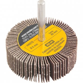 Roda de lixa 60 mm x 20 mm com haste, gr�o 80 VONDER