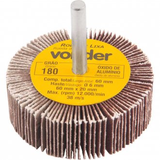 Roda de lixa 60 mm x 20 mm com haste, gr�o 180 VONDER