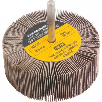 Roda de lixa 80 mm x 30 mm com haste, gr�o 220 VONDER