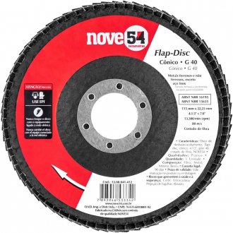 Flap-disc, disco de desbaste/acabamento, 4.1/2