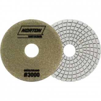 Disco de lixa diamantado flex�vel, com costado em pluma, 100 mm, gr�o 3.000, Brilho D'�gua, NORTON