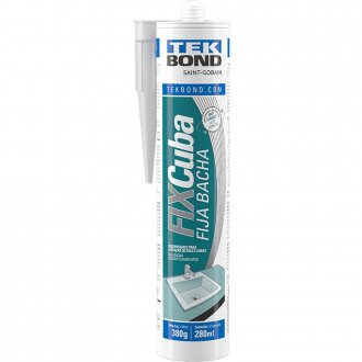 Adesivo para fixar cubas, cartucho com 380 g, cinza, FIX CUBA, 21411038000, TEKBOND