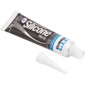 Borracha de silicone ac�tico, alta temperatura, preto, 50 g, TEKBOND