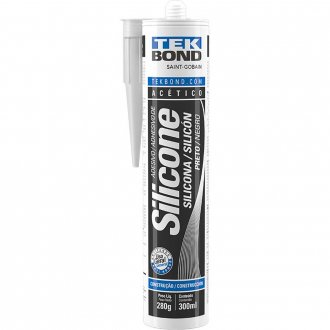 Borracha de silicone ac�tico, preto, 280 g, TEKBOND